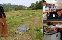 SOPHIA Aminolla (main panel) stands among the numbered graves of victims of the 2017 Marawi siege on the outskirts of Marawi, Lanao del Sur, even as electoral board members and observers test automated counting machines in a Cotabato City classroom, ahead of Monday’s Bangsamoro parliamentary elections.