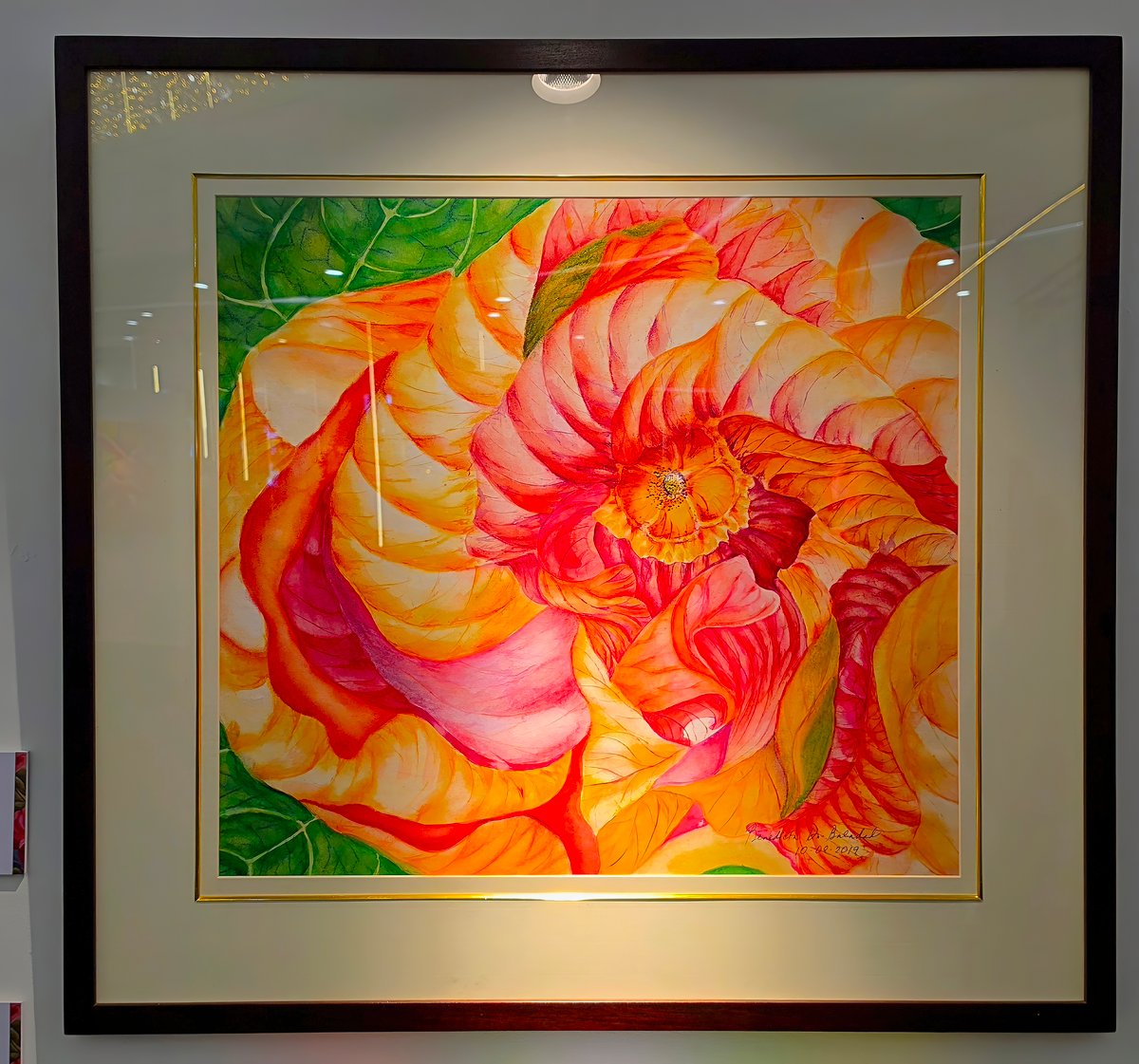 'SLEEPING Gumamela' (watercolor on paper, 55 by 62 cm, 2019).