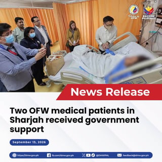 Two OFWs recovering from strokes in UAE set for post-acute care