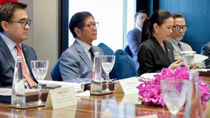 PRESIDENT Ferdinand R. Marcos Jr. (center), alongside Finance Secretary Frederick Go (left) and Trade Secretary Cristina Roque (right) meet with officials from NPCI International Limited to advance cooperation on digital payments in a state visit to India this weekend.