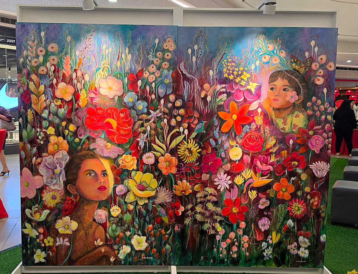 'BLISSFUL Coexistence, Series 1 and 2' (diptych, ccrylic and oil on canvas, 178 by 122 cm, 2026).