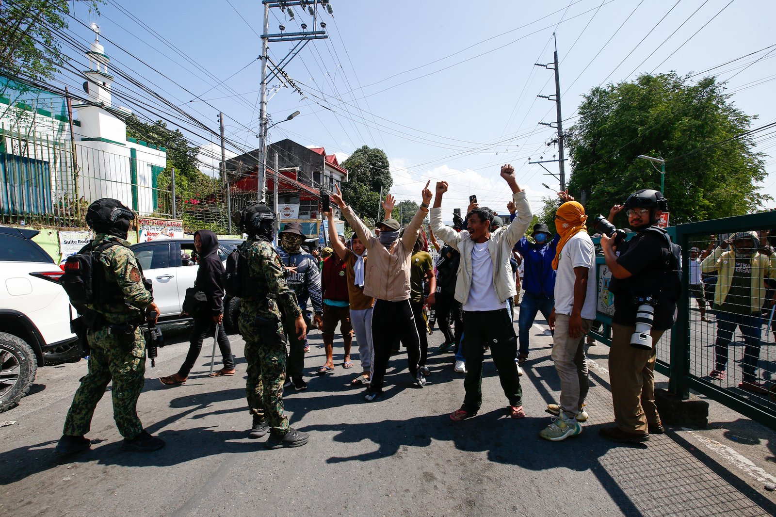 A riot erupts outside Sero Central School along Sinsuat Avenue in Cotabato City on 14 September 2026 as voting continues in the first Bangsamoro Parliamentary Elections. The perpetrators claimed to be members of the United Bangsamoro Justice Party (UBJP). The Commission on Elections has placed Cotabato City under its control following election-related violence.