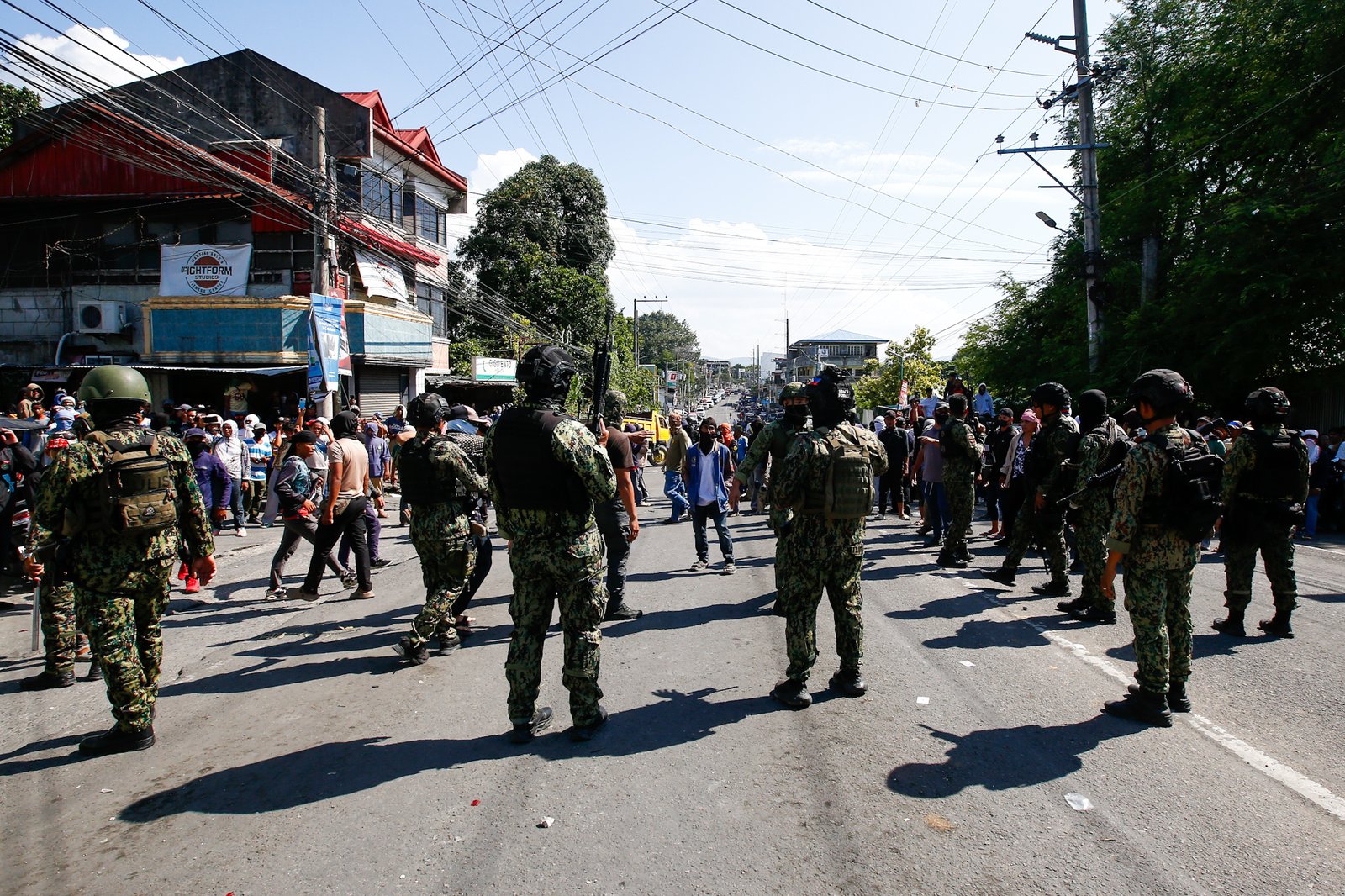 A riot erupts outside Sero Central School along Sinsuat Avenue in Cotabato City on 14 September 2026 as voting continues in the first Bangsamoro Parliamentary Elections. The perpetrators claimed to be members of the United Bangsamoro Justice Party (UBJP). The Commission on Elections has placed Cotabato City under its control following election-related violence.