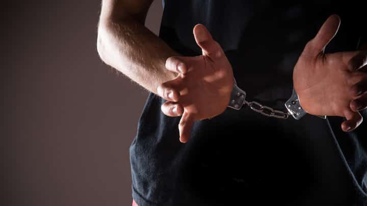 Suspect nabbed after pointing gun at 2