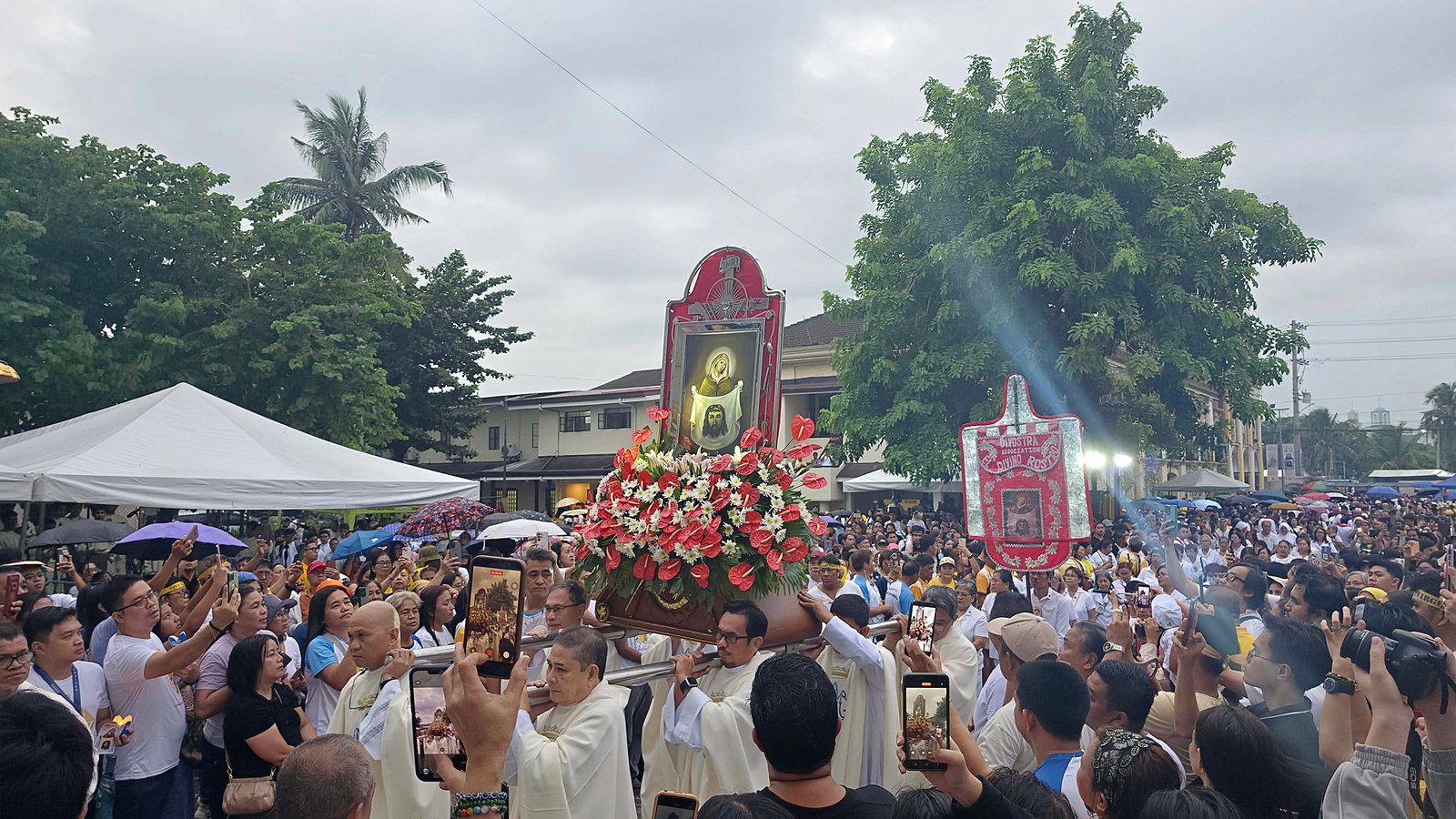 THE image of El Divino Rostro being brought out of the Old Shrine to join Our Lady of Peñafrancia in preparation for the Traslacion procession.