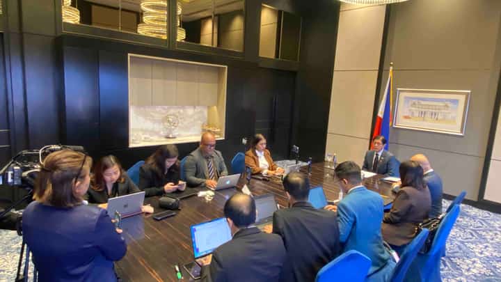 President Ferdinand Marcos Jr. gathers members of the media during the Kapihan Forum after his participation at the 18th BRICS Summit.