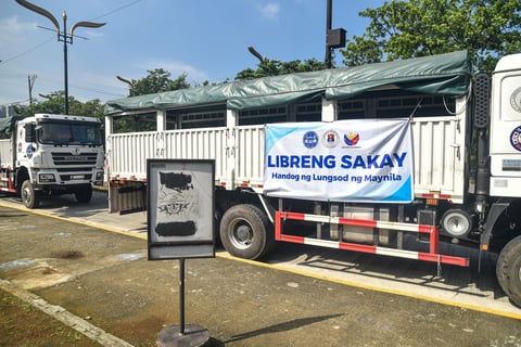MANILA DEPLOYS TRANSPORT TRUCKS AMID MANIBELA STRIKE