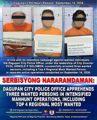 Three most wanted people nabbed in Pangasinan