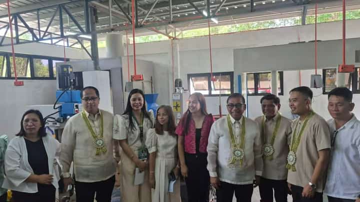 Isabela State University (ISU) and Department of Science and Technology (DOST) officials pose for a photo inside the newly inaugurated Forest Products Innovation and Training Center (FPITC) in Cabagan, Isabela.