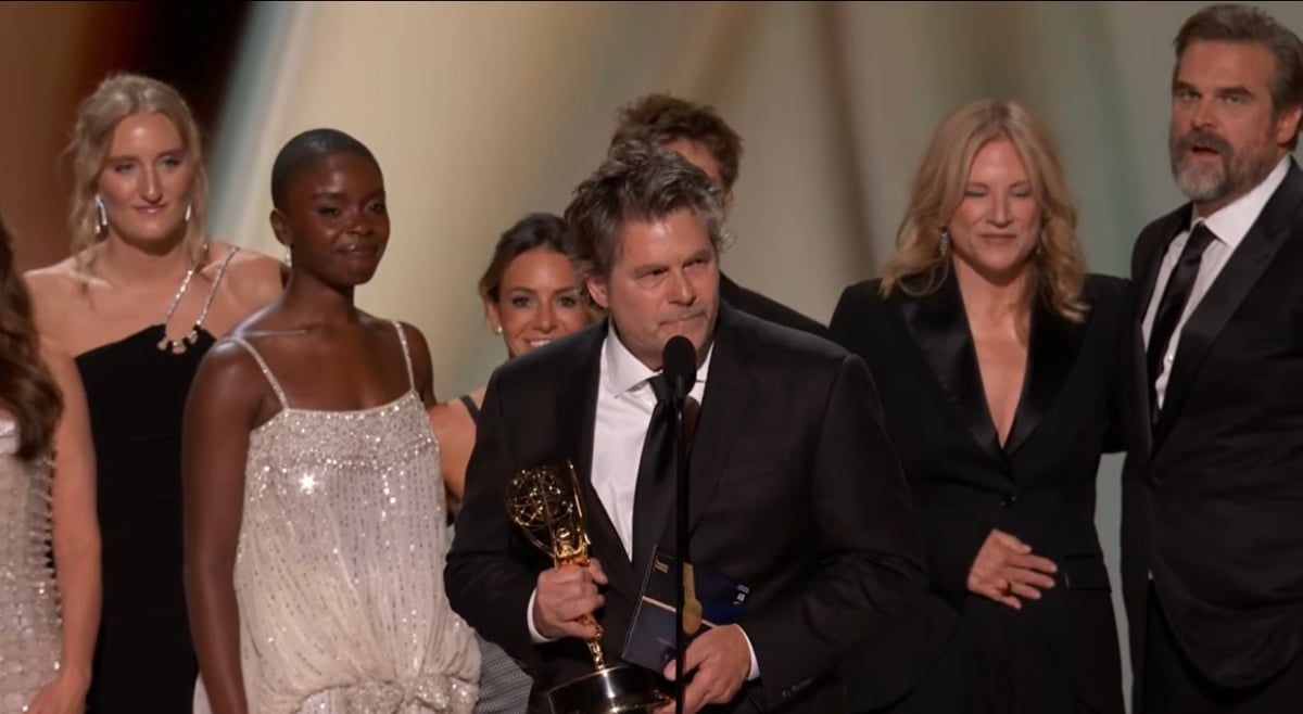 The team of 'DTF St. Louis' accepts the Emmy for Outstanding Limited or Anthology Series.
