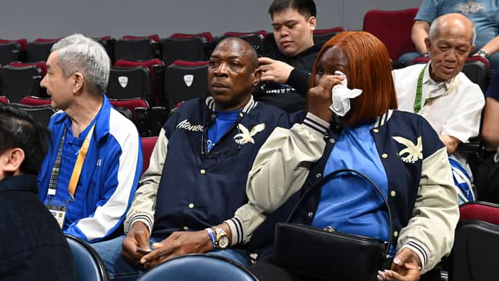 ELIAS and Ifeoma Adili are at courtside to witness Ateneo’s 101-74 win over UE that came exactly 100 days since their son, Divine, perished in a drowning incident.