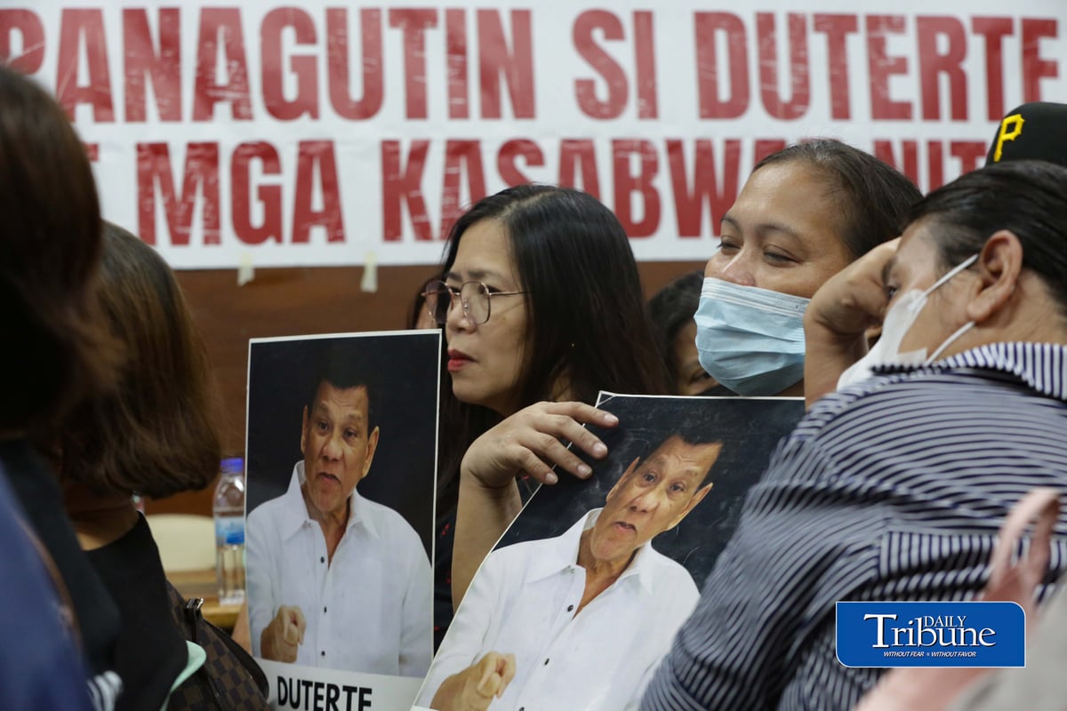 (September 16 2026) Families of the drug war victims and rights violations under the Duterte regime, lawyers, church people, and rights advocates hold a group watch on the ICC third status conference in the case of former President Rodrigo Duterte before the International Criminal Court (ICC), held at National Council of Churches in the Philippines 879 EDSA, Quezon City, on Wednesday September 16 2026. Photo/Analy Labor