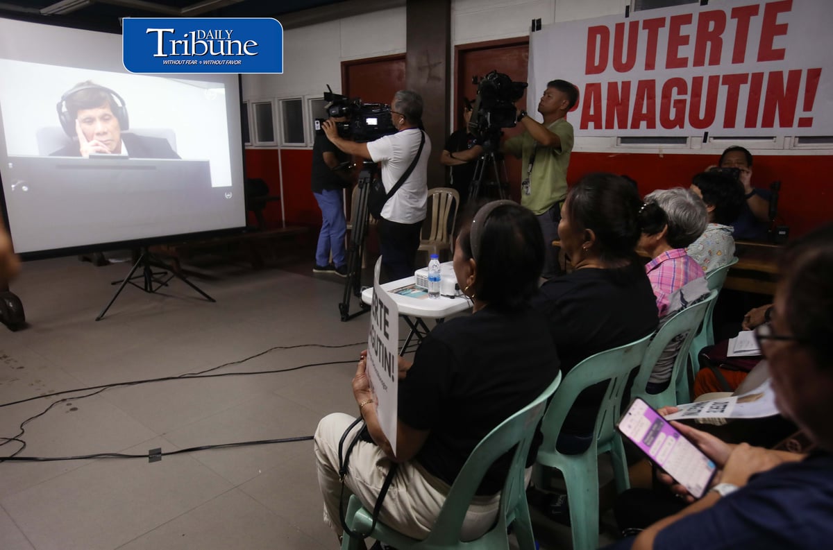 (September 16 2026) Families of the drug war victims and rights violations under the Duterte regime, lawyers, church people, and rights advocates hold a group watch on the ICC third status conference in the case of former President Rodrigo Duterte before the International Criminal Court (ICC), held at National Council of Churches in the Philippines 879 EDSA, Quezon City, on Wednesday September 16 2026. Photo/Analy Labor