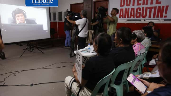 (September 16 2026) Families of the drug war victims and rights violations under the Duterte regime, lawyers, church people, and rights advocates hold a group watch on the ICC third status conference in the case of former President Rodrigo Duterte before the International Criminal Court (ICC), held at National Council of Churches in the Philippines 879 EDSA, Quezon City, on Wednesday September 16 2026. Photo/Analy Labor