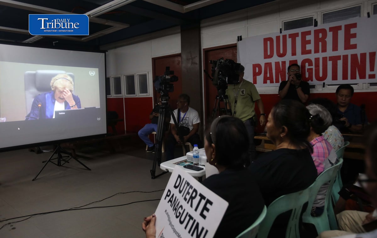 (September 16 2026) Families of the drug war victims and rights violations under the Duterte regime, lawyers, church people, and rights advocates hold a group watch on the ICC third status conference in the case of former President Rodrigo Duterte before the International Criminal Court (ICC), held at National Council of Churches in the Philippines 879 EDSA, Quezon City, on Wednesday September 16 2026. Photo/Analy Labor