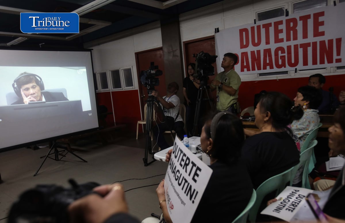 (September 16 2026) Families of the drug war victims and rights violations under the Duterte regime, lawyers, church people, and rights advocates hold a group watch on the ICC third status conference in the case of former President Rodrigo Duterte before the International Criminal Court (ICC), held at National Council of Churches in the Philippines 879 EDSA, Quezon City, on Wednesday September 16 2026. Photo/Analy Labor