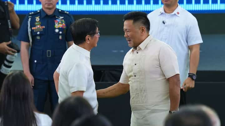 President Bongbong Marcos (left) and Sen. JV Ejercito