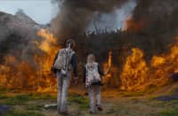Joseph Zada as young Haymitch Abernathy and McKenna Grace as Maysilee Donner.