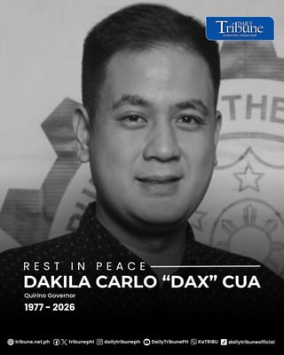 Quirino mourns passing of Gov. Dax Cua at 48