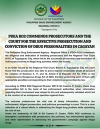 PDEA credits prosecutors, court for drug convictions in Cagayan
