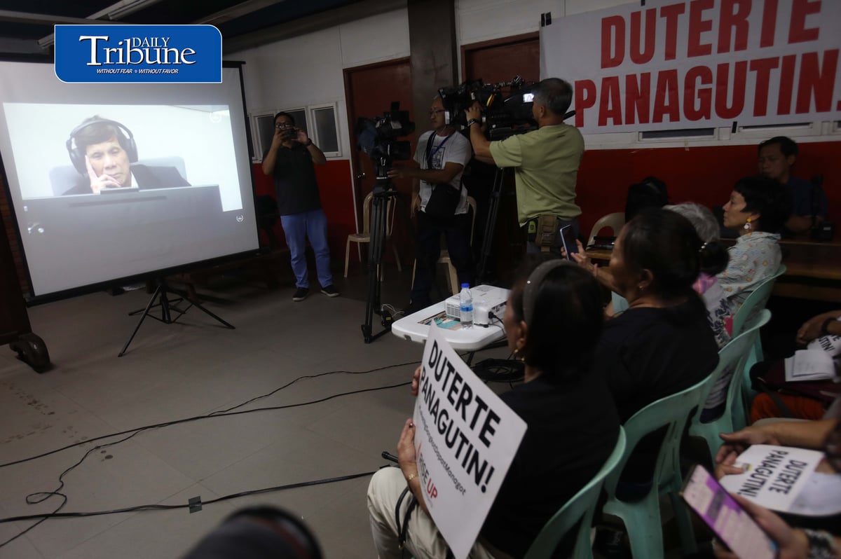 (September 16 2026) Families of the drug war victims and rights violations under the Duterte regime, lawyers, church people, and rights advocates hold a group watch on the ICC third status conference in the case of former President Rodrigo Duterte before the International Criminal Court (ICC), held at National Council of Churches in the Philippines 879 EDSA, Quezon City, on Wednesday September 16 2026. Photo/Analy Labor