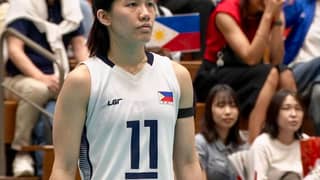 JIA de Guzman and Alas Pilipinas kiss their medal chances goodbye following a 29-27, 24-26, 23-25, 19-25 loss to Kazakhstan in the women’s volleyball event of the 20th Asian Games.