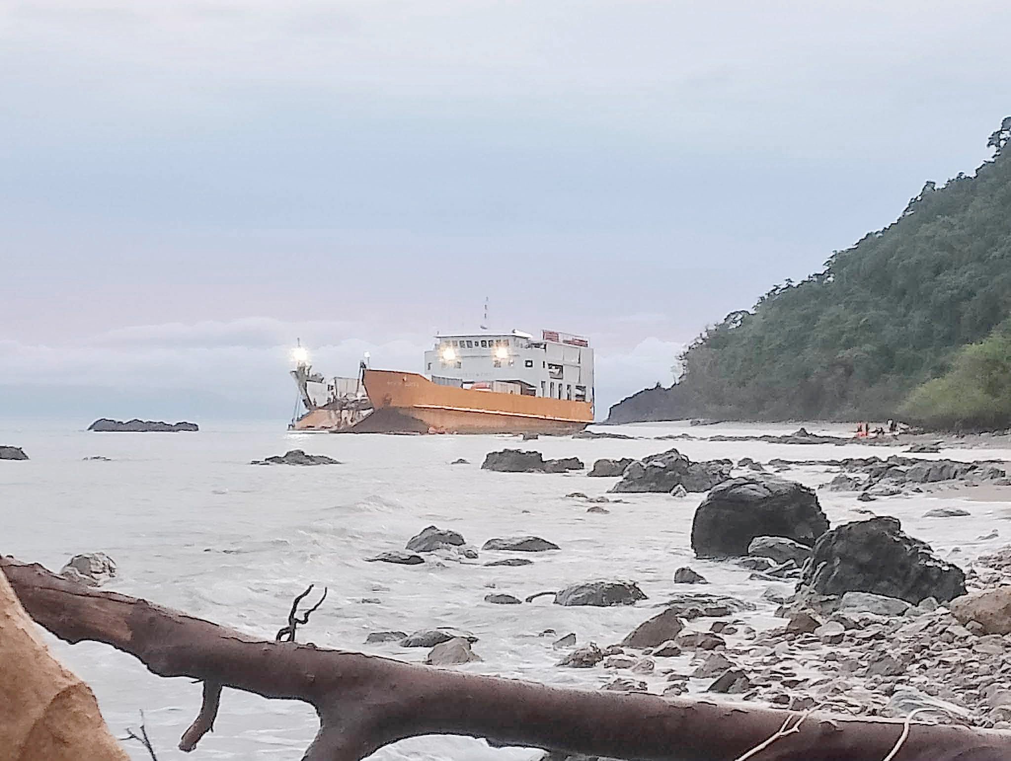 Passenger vessel runs aground