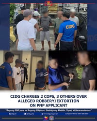 Two cops, three others arrested for extorting PNP applicant