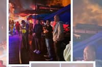 Response and recovery: Mayor Lazatin at the fire scene (Sept 16) and during the post-fire coordination meeting (Sept 17).