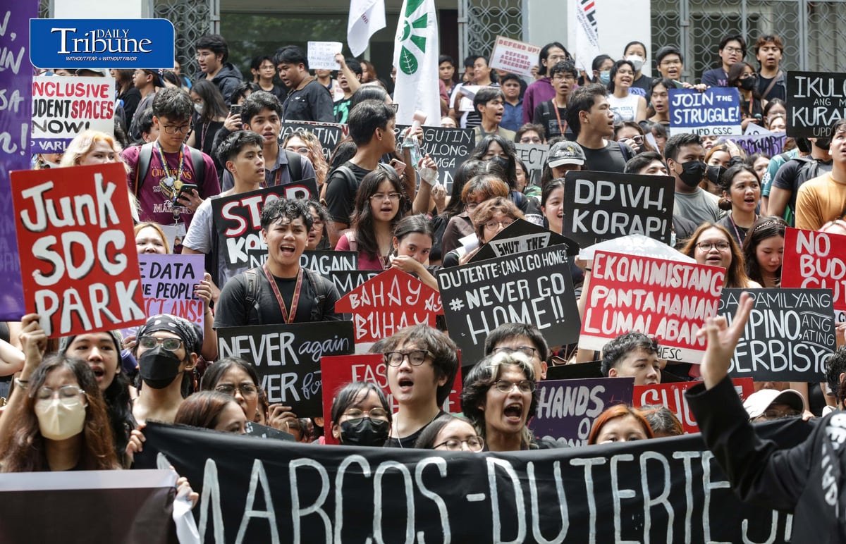 (September 18 2026) Thousand of students from the University of the Philippines-Diliman participate the Black Friday protest against corruption, and impunity, while calling for a higher education budget on Friday, September 18, 2026. The protest is part of preparations for the observance of the 54th anniversary of the declaration of Martial Law. Photo/Analy Labor