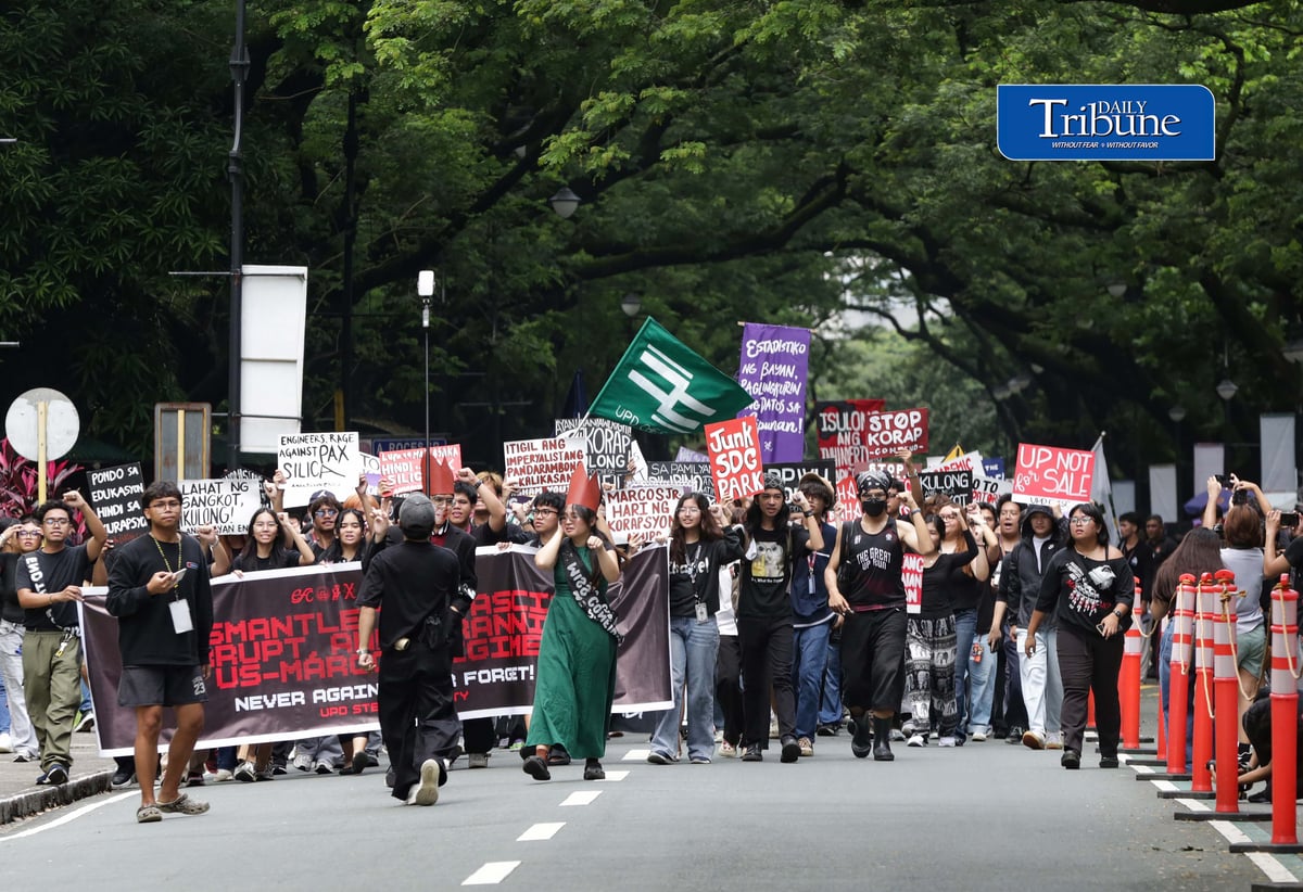 (September 18 2026) Thousand of students from the University of the Philippines-Diliman participate the Black Friday protest against corruption, and impunity, while calling for a higher education budget on Friday, September 18, 2026. The protest is part of preparations for the observance of the 54th anniversary of the declaration of Martial Law. Photo/Analy Labor