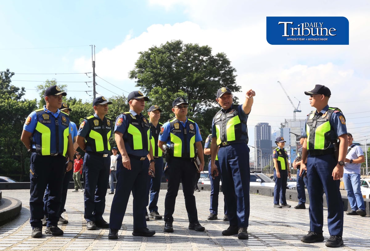 (September 18 2026) Newly appointed Quezon City Police District QCPD District Director PBGen. Christopher F. Olazo conduct an inspection at the EDSA People Power Monument on Friday, September 18, 2026, ahead of the observance of 54th anniversary of the declaration of Martial Law, to ensure public safety during the public activities. Photo/Analy Labor