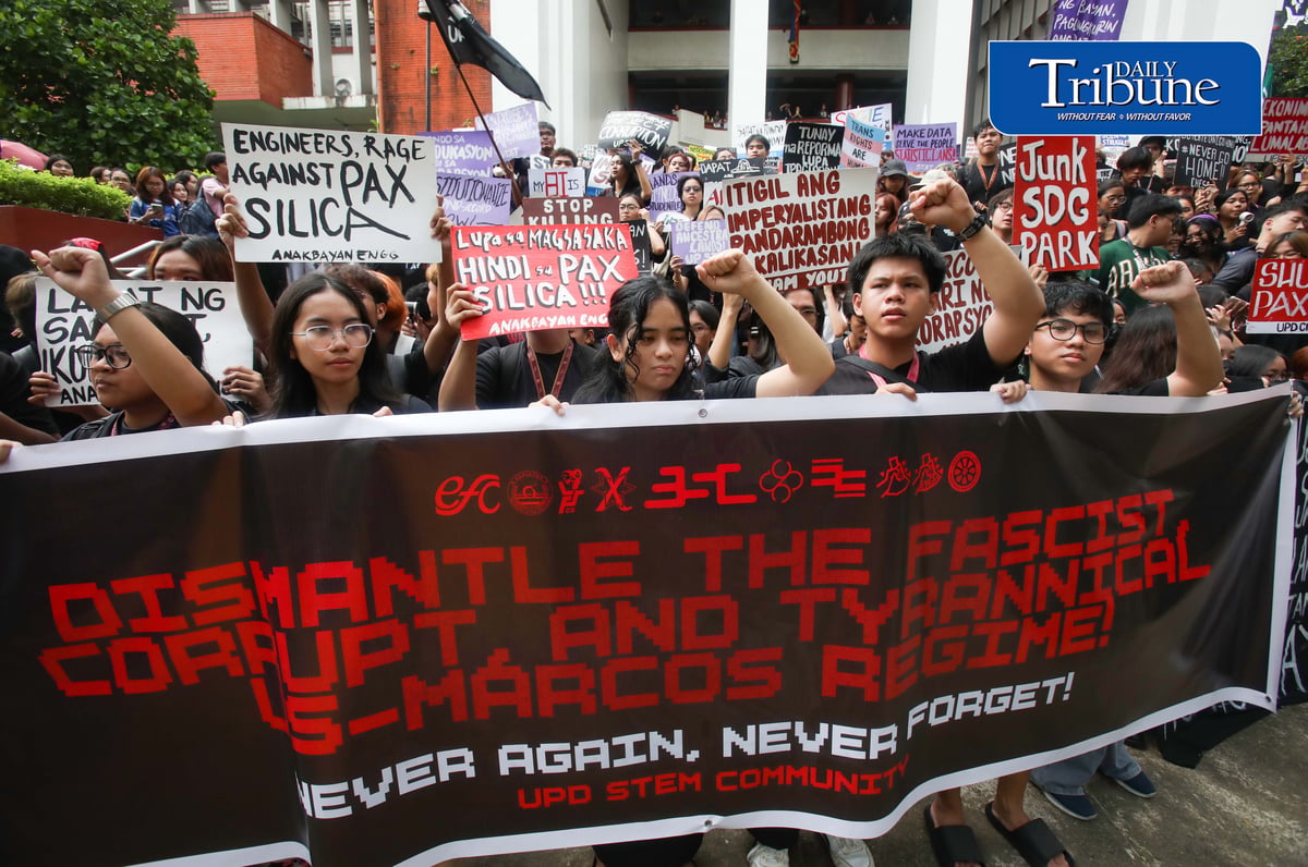 (September 18 2026) Thousand of students from the University of the Philippines-Diliman participate the Black Friday protest against corruption, and impunity, while calling for a higher education budget on Friday, September 18, 2026. The protest is part of preparations for the observance of the 54th anniversary of the declaration of Martial Law. Photo/Analy Labor