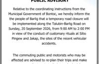 Road in Mountain Province temporary closed for ritual