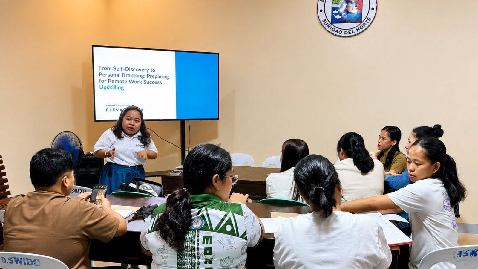 FROM learner to mentor, Elevate AIDA graduate Paulyn Navia (second from left) pays it forward by helping women in Siargao build the skills and confidence to pursue remote work.