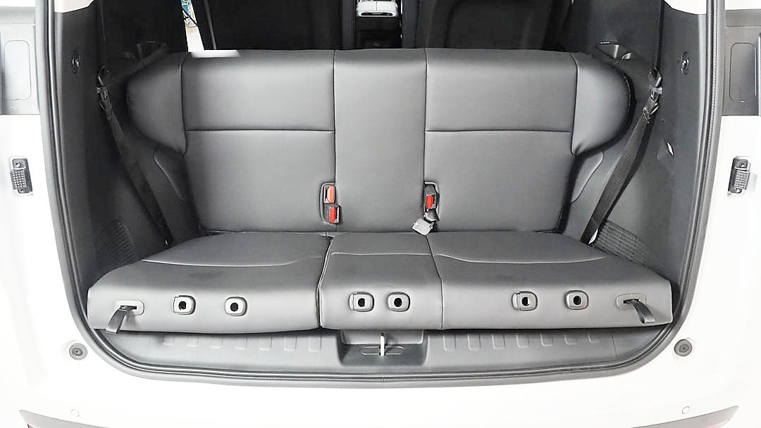 FLEXIBILITY allows the GAC E8 HEV’s third-row seats to fold into the floor as part of its 18 cabin configurations.