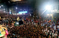 THE image of Our Lady of Peñafrancia surrounded by throngs of devotees as she makes her way to the Naga River from the Naga Metropolitan Cathedral.