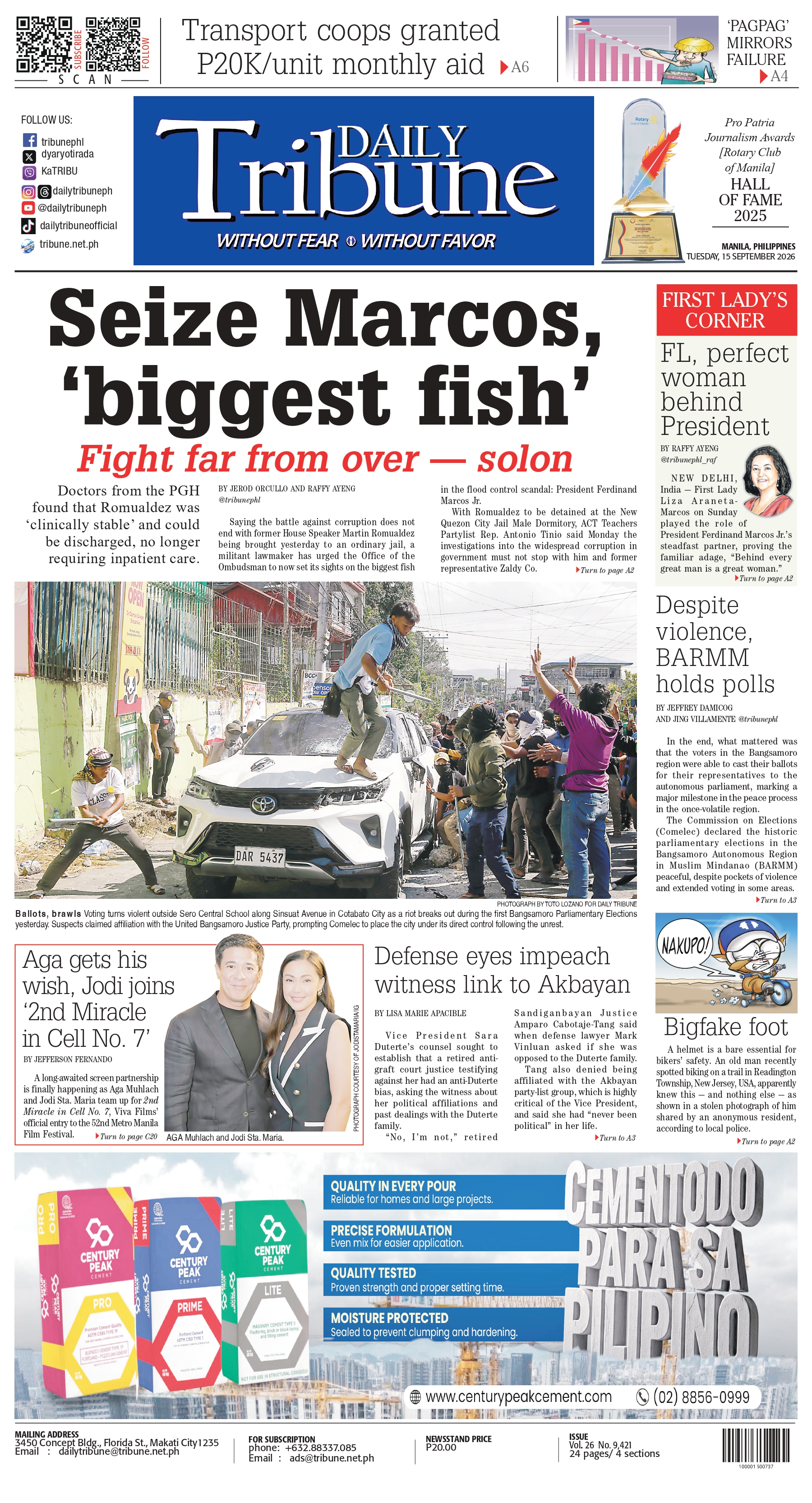 Daily Tribune — 15 September 2026