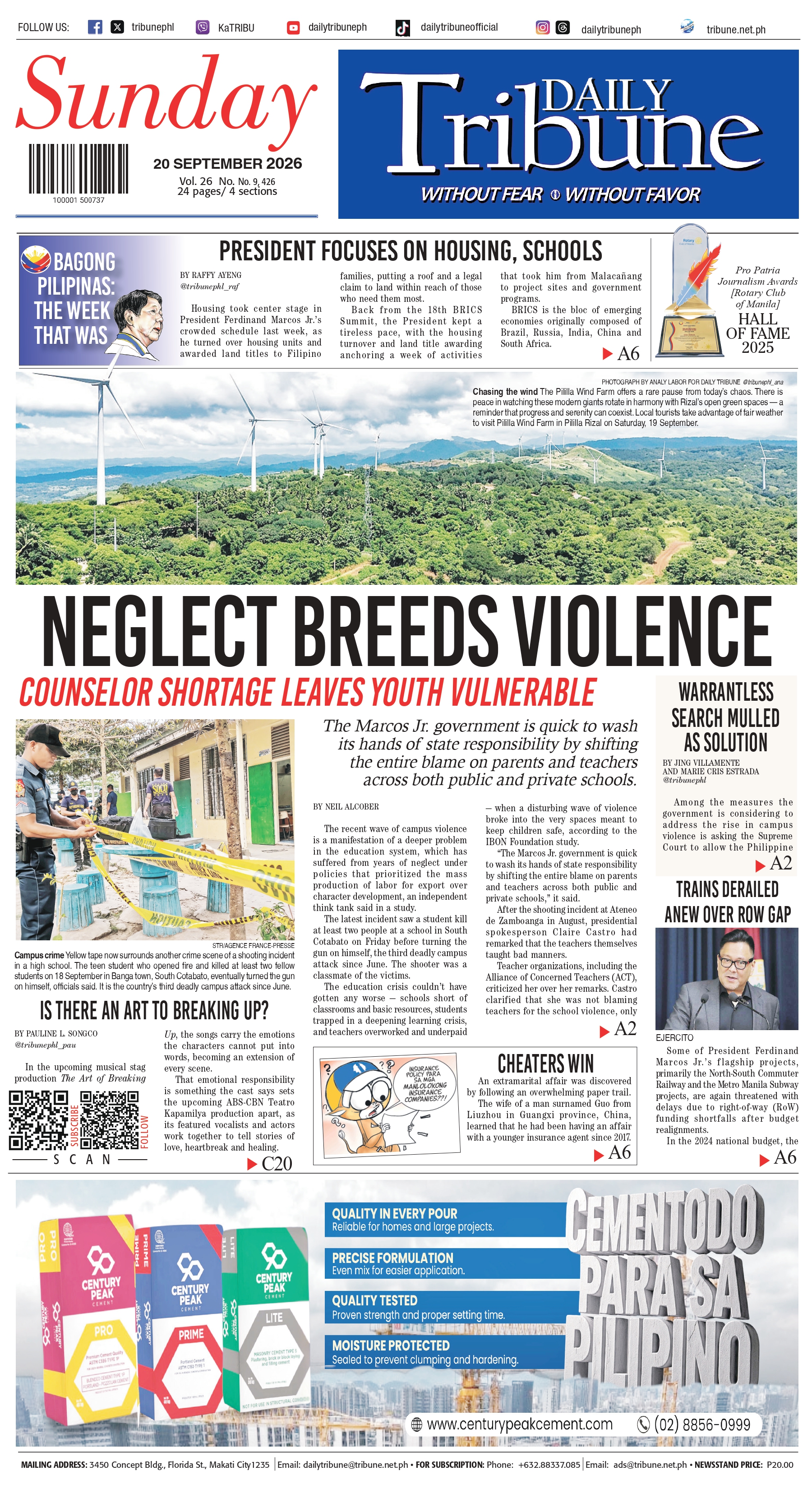 Daily Tribune — 20 September 2026