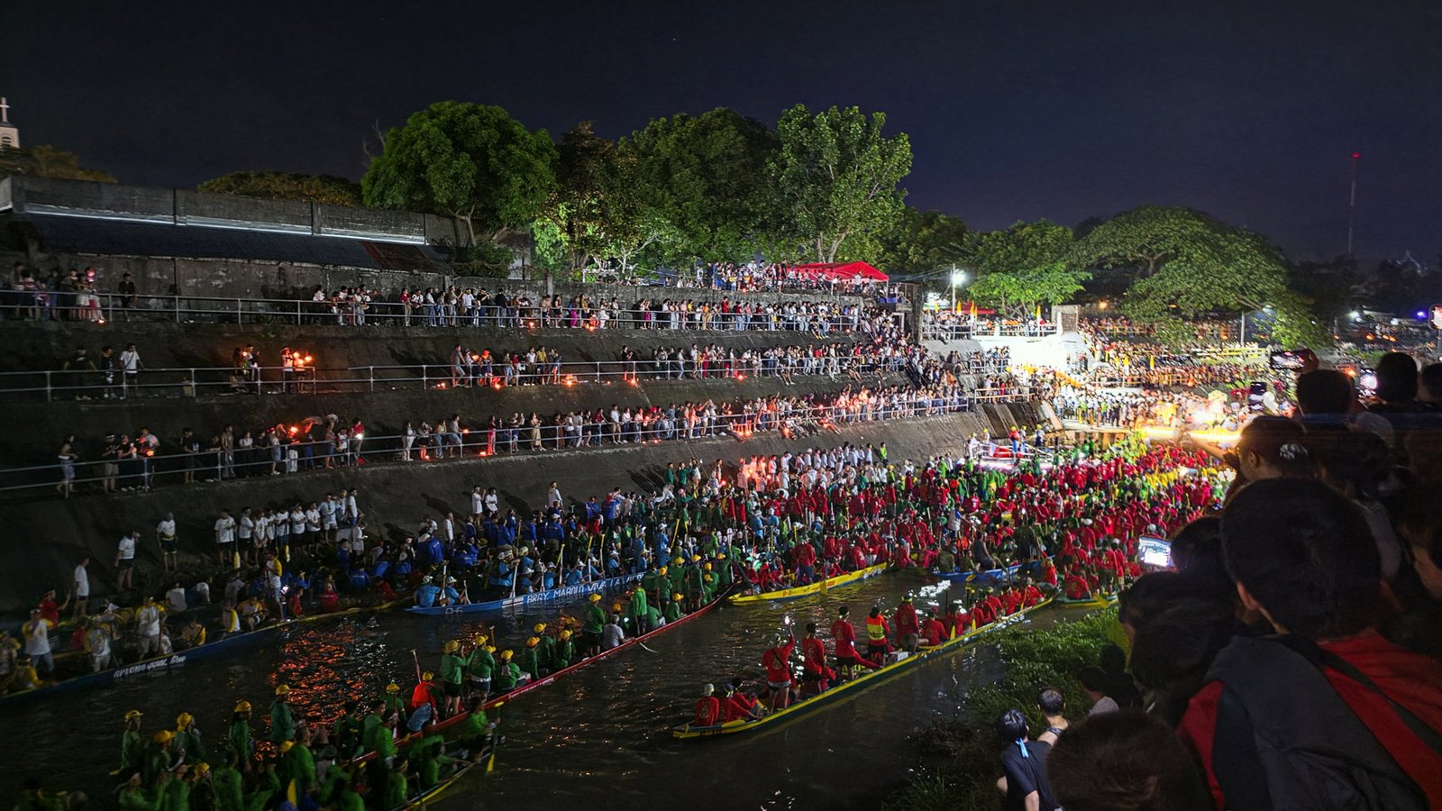 THE two revered images arriving at port near the Minor Basilica and National Shrine of Our Lady of Peñafrancia.