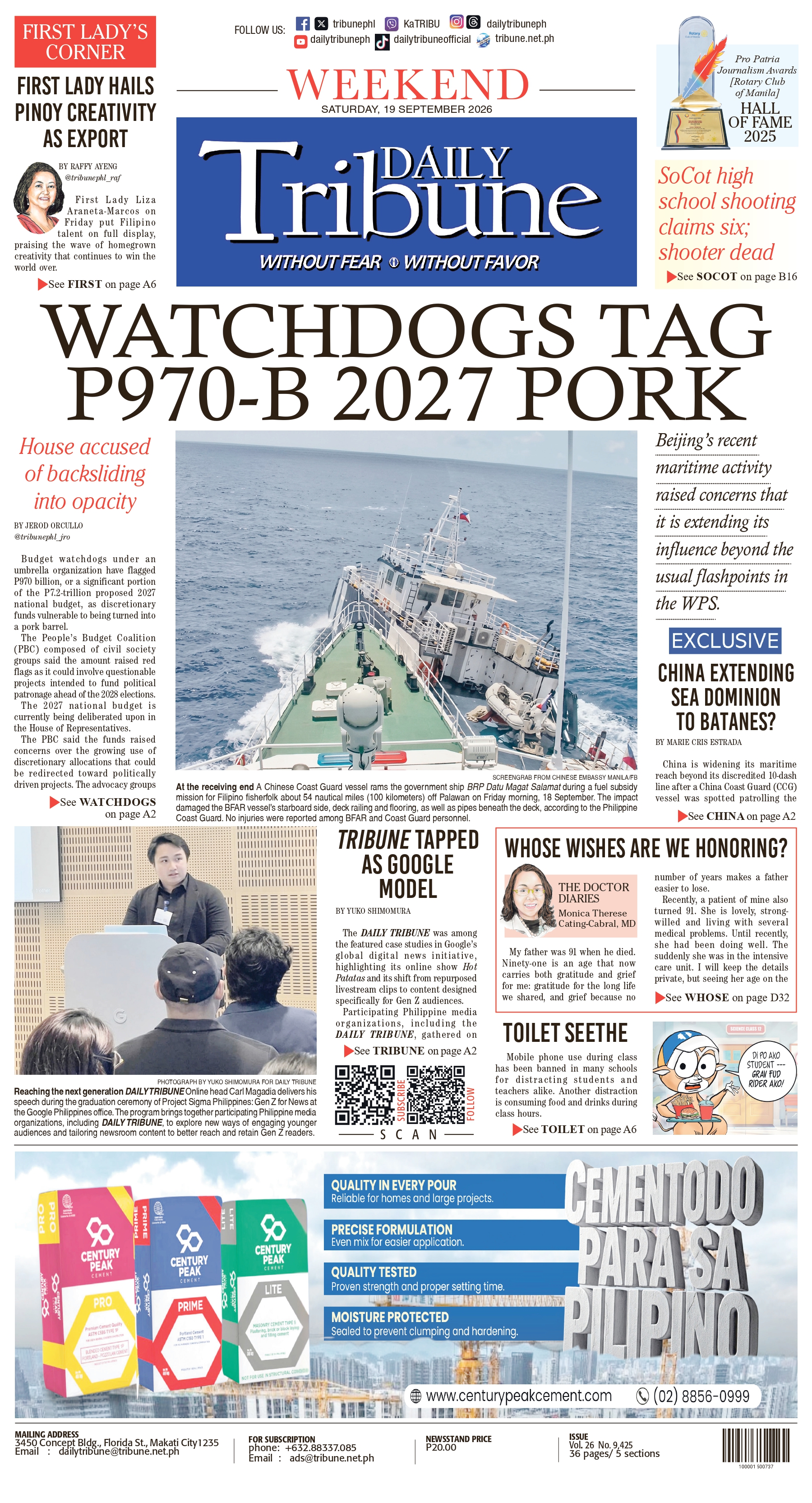 Daily Tribune — 19 September 2026