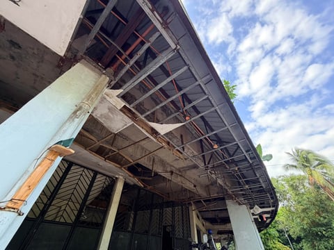 Damage on the Jesse M. Robredo Coliseum