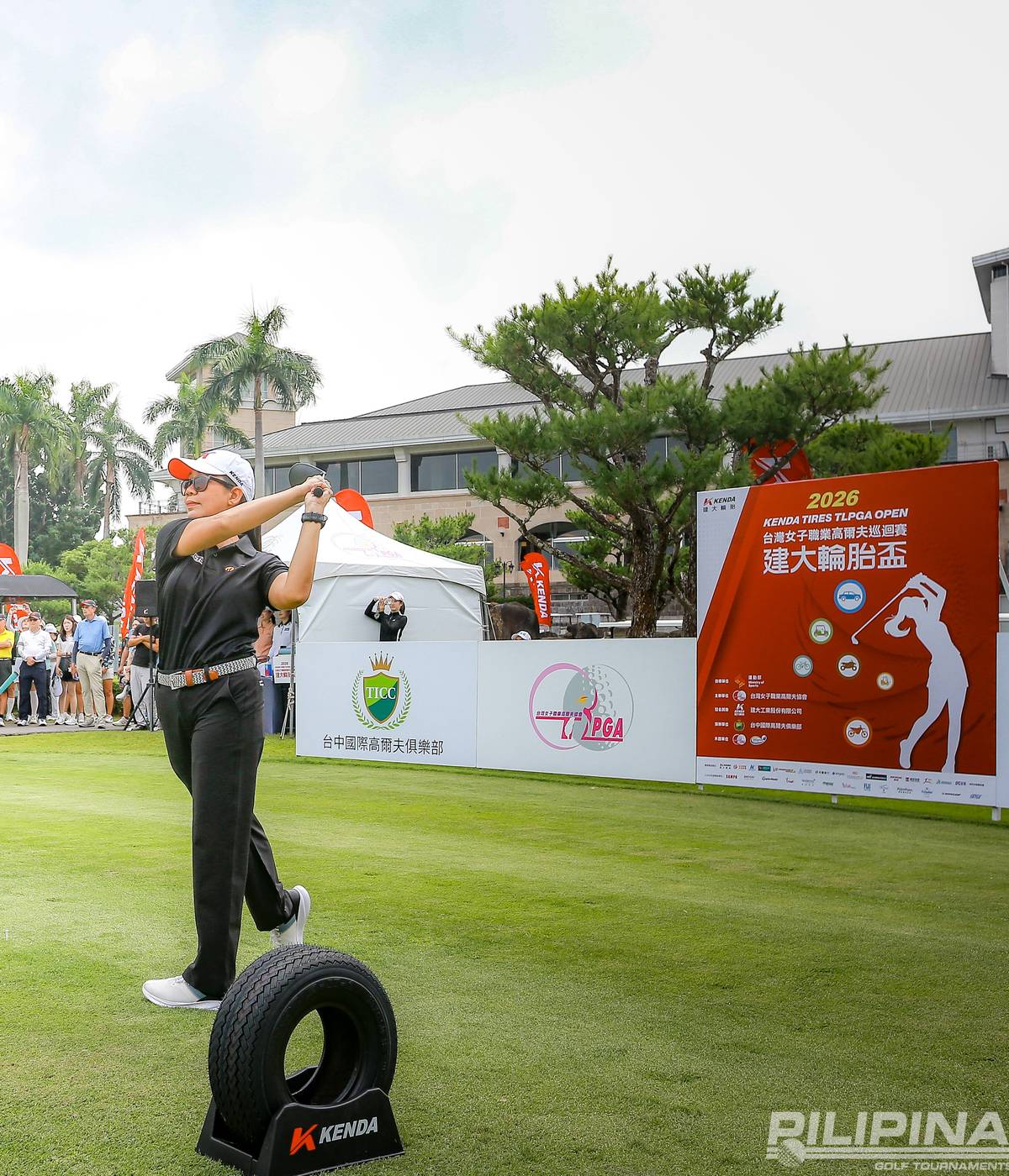 ICTSI PR Communication Services and Production chief Bambi Marfil hits the ceremonial drive during the pro-am tournament ahead of the Kenda Tires TLPGA Open that starts on Wednesday in Taiwan.