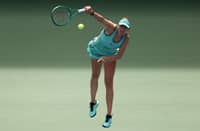 NEW YORK, NEW YORK - SEPTEMBER 05: Amanda Anisimova of the United States returns a shot against Anastasia Potapova of Austria during their Women's Singles Third Round match on Day Seven of the 2026 US Open at USTA Billie Jean King National Tennis Center on September 05, 2026 in the Flushing neighborhood of the Queens borough of New York City.