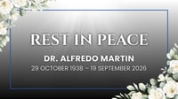 Obituary: Dr. Alfredo Martin 29 October 1938 - 19 September 2026