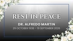 Obituary: Dr. Alfredo Martin 29 October 1938 - 19 September 2026