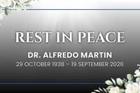Obituary: Dr. Alfredo Martin 29 October 1938 - 19 September 2026