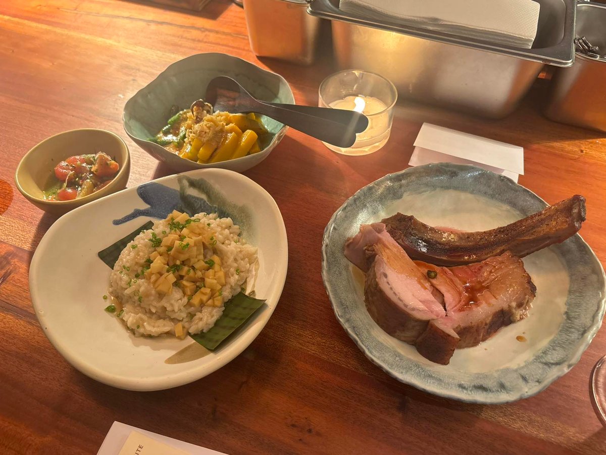 DRY-aged SRF pork rack, special adobo jus, carved at the table, served to share.