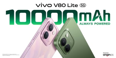 vivo V80 Lite packs 10,000mAh battery into slim body