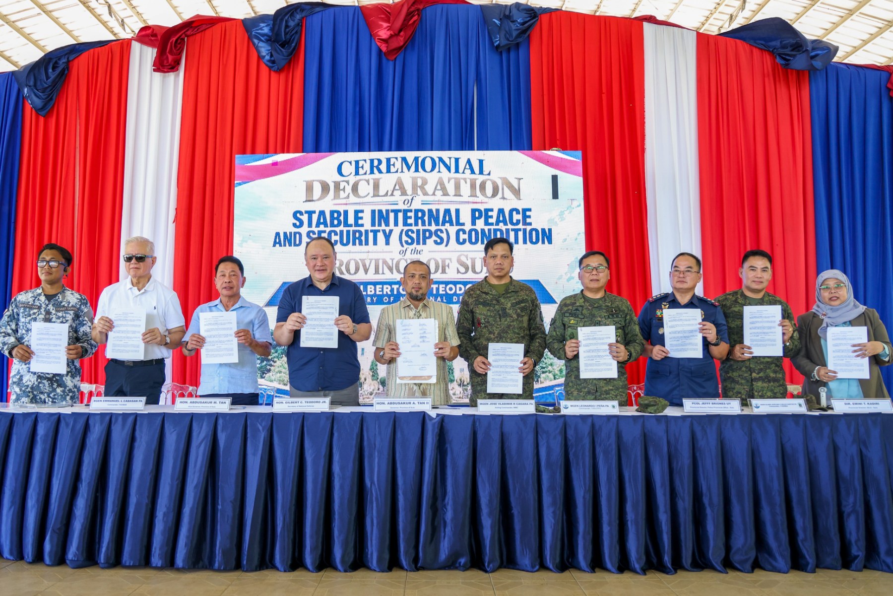 Sulu declares stable peace, Teodoro pushes development